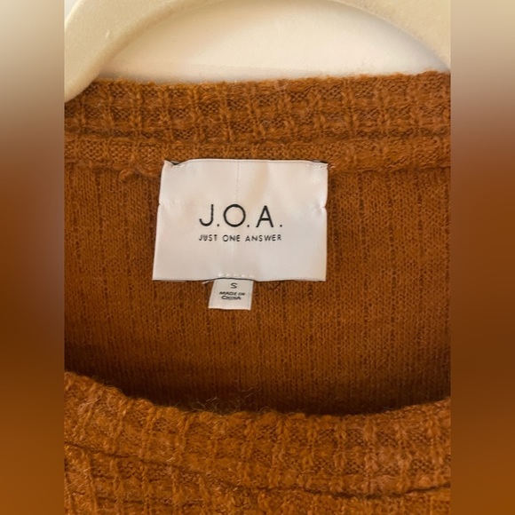 J.O.A. NWOT Women's Rust Colored Tie Front Long-Sleeved Sweater Size Small‎ - Picture 3 of 5